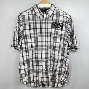 Harley Davidson Kragen Button Up Hemd Herren Large schwarz/weiß Biker Motorrad - Bild 1 von 7