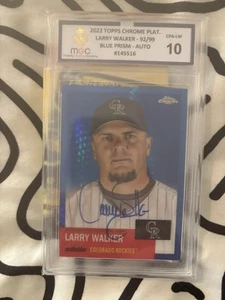 2022 Larry Walker Topps Chrome Platinum Blue Prism #CPA-LW HOF! AUTO MGC 10 neuwertig - Bild 1 von 2