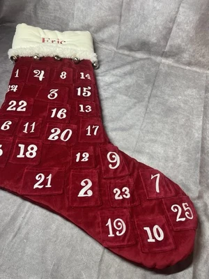 Pottery Barn Kids Advent Calendar “ Eric” Stocking 2013 Christmas Holiday Winter - Image 1 of 4