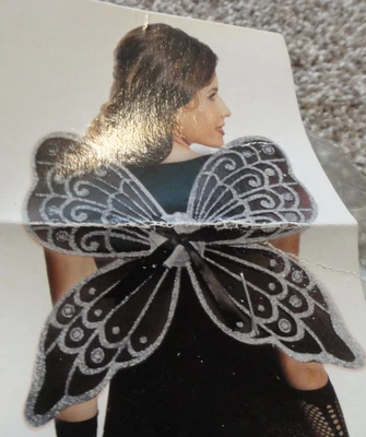NUEVO ADULTO NEGRO Y PLATA BRILLO DISFRAZ ALAS - TALLA ÚNICA Foto 1 de 4