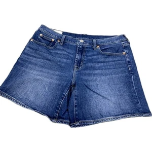 Gap Shorts Damen 30 blau Denim 5 Taschen mittlere Waschung mittelhoher Bund 5 Schrittlänge Reißverschluss Hosenschlitz - Bild 1 von 6