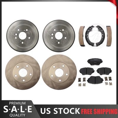 Se adapta a Toyota RAV4 2001-2002 rotores de freno pastillas de cerámica + zapatas de tambores de freno trasero Foto 1 de 4