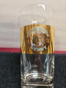 Vtg. 1971 Kentucky Derby Governors Gold Rimmed Breakfast Bar Glass Pre-owned - Picture 1 of 10