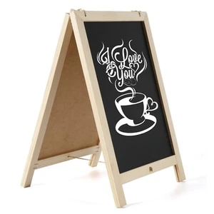 Nature Line Fir Wood Tabletop Mini A Board with Erasable Black 8.5x11 Chalkboard - Picture 1 of 16