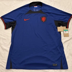 2022-23 Nike Men’s Netherlands Away Blue Soccer Jersey Extra Large XL Dutch - Picture 1 of 10