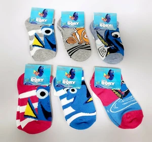 NEW Disney Pixar Finding Dory Unisex Kids' Socks Set (6 Pairs) Sock Size: 4-6 - Picture 1 of 2
