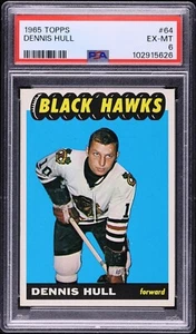 Dennis Hull 1965 Topps Hockey #64 PSA 6 - Imagen 1 de 2