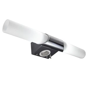 Bathroom Mirror Light LED E14 2x470lm Wall Lamp with Socket IP20 Chrome - Picture 1 of 12