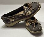 Sperry Top-Sider Angelfish 9101783 Tan Leather Plaid Boat Shoes Women's Size 7M