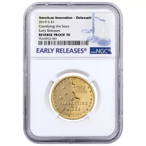2019-S American Innovation Clad Dollar Reverse Proof Delaware $1 Coin NGC PF7... - Picture 1 of 2