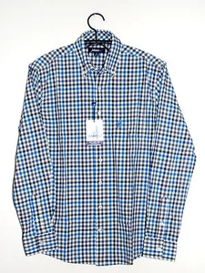 NWT Johnnie-O Men's The Ranger Lapis Blue Checked LS Buttondown Shirt sz Small - Picture 1 of 8