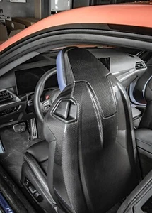 Satz 100% Echt Dry Carbon Prepreg Sitz Bezug Cover für BMW G87 M2 G80 M3 G82 M4 - Bild 1 von 11