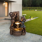 Skulptur Garten Ornamente Statue Junge und Mdchen Kinder kssen Outdoor-Dekor