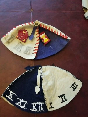 Gorros vintage hechos a mano para niños.  Relojes para ayudar a aprender a decir la hora Foto 1 de 4