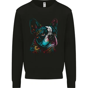 A Colourful Boston Terrier Dog Kids Sweatshirt Jumper - Picture 1 of 3