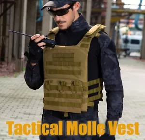 Tactical JPC Vest Combat Jump Plate Carrier Body Armor w/ MOLLE Mag Panel Pouch - Picture 1 of 15