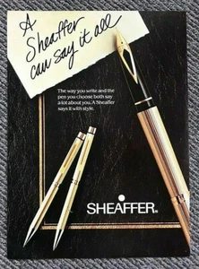Rare Collectable Vintage 1986 Vogue Magazine Advert Picture Sheaffer Pen Ad - Picture 1 of 1
