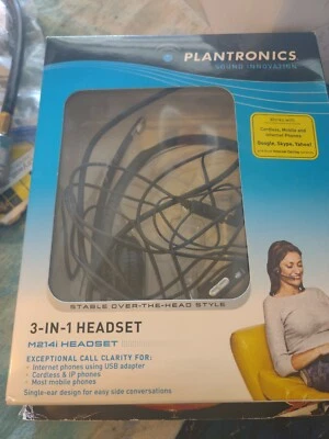 Plantronics M214i 3-in-1 Headset  over the head style NOS - Image 1 of 2