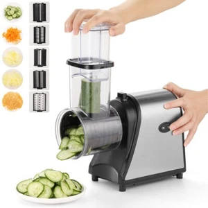 Elektrische Gemüseschneider Küchenreibe Gemüsereibe 5in1 Kartoffelreibe 150/250W - Bild 1 von 36
