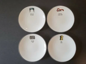 Kate Spade LENOX Dishes 'Cause A Stir' Tidbit Plates NY Concord Square Set of 4 - Picture 1 of 11