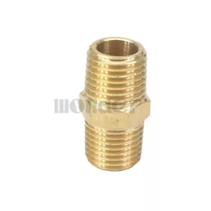 1/4" BSPT x 1/4" NPT Male Hex Nipple Reducer Brass Pipe Fitting 229 PSI - Picture 1 of 5