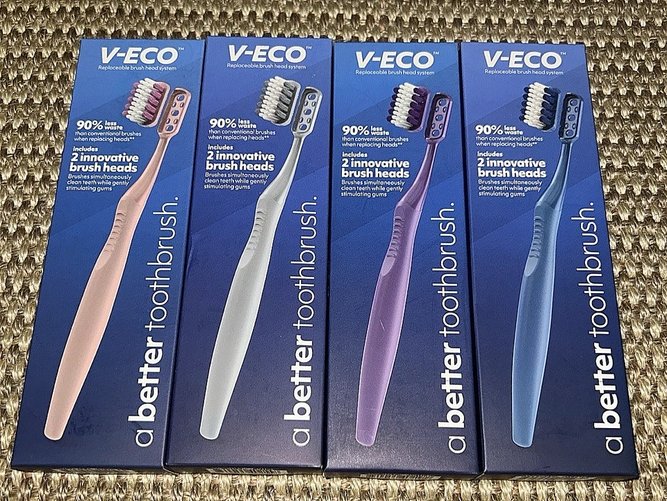 Cabezales de cepillo de dientes V-ECO (2-Pk), V-Max/V-Arc, color marrón, NUEVO, ENVÍO GRATUITO Foto 1 de 2