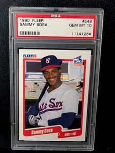 1990 FLEER #548 SAMMY SOSA RC WHITE SOX PSA 10 - Picture 1 of 1