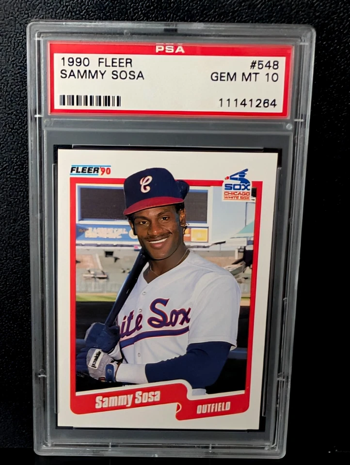 1990 FLEER #548 SAMMY SOSA RC WHITE SOX PSA 10 - Image 1 of 1