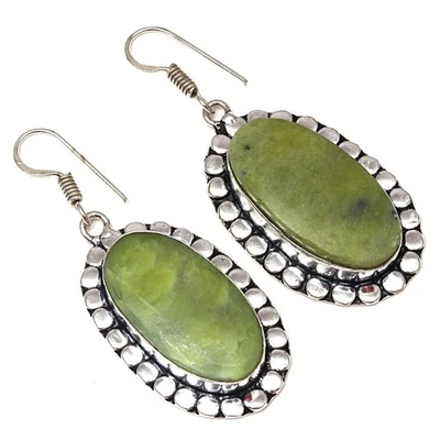 Vassolite Gemstone Handmade Silver Jewelry Earrings 1.5'' - image 1 of 4