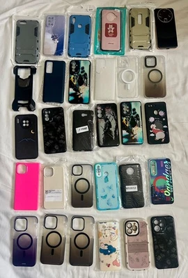 Job Lot/Bundle of New & Unused Phone Covers/Cases. 30 Assorted Colours & Styles - Image 1 of 4