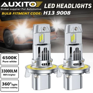 2X H13 9008 LED Headlight Bulbs 33000LM for Ford F-150 04-14 High Low Beam 6500K - Picture 1 of 12
