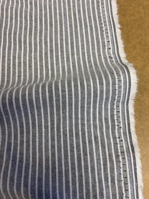 4.9 Metres Black Linen & Cotton Striped Fashion Fabric. 58" Wide - Image 1 of 4