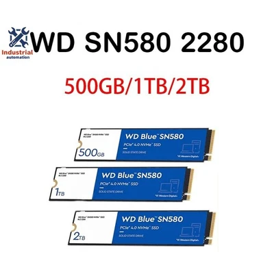 WESTERN DIGITAL WD Blue SN580 NVMe SSD 500GB 1TB 2TB M.2 2280 Internal Solid State Drive For PC