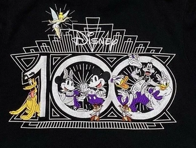 Disney 100th Anniversary Mickey Mouse & Friends Embroidered Zip Hoodie – Size XX - Image 1 of 4