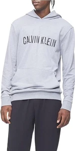 Calvin Klein Mens Hoodie Logo Sleep Shirt  in Gray Large - Picture 1 of 3