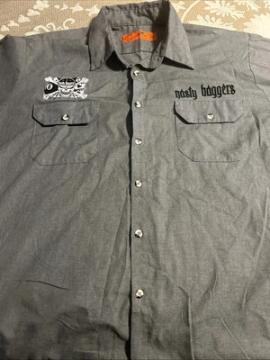Nasty Baggers Button Work Shirt Biker Size 2XL - Image 1 of 4