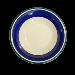 Gibson Housewares Blue Green Band 8.25" Soup Cereal Bowls Set of 4 - Picture 1 of 4
