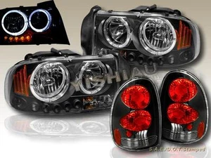 1998-2003 DODGE DURANGO TWIN HALO HEADLIGHTS BLACK LED + TAIL LIGHTS BLACK - Bild 1 von 2