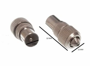 Koaxial TV Antennenanschluß Stecker Zündkerzen Stecker Metall Packung 6 - Picture 1 of 1