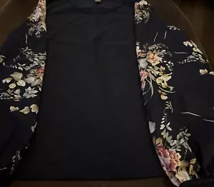 Emery Rose blaues Oberteil mit Blumenbäumen Ärmel Damen Größe 2XL - Bild 1 von 4