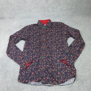 Claudio Lugli Shirt Mens Medium Navy Floral Colourful Retro Casual Italy 4255 - Picture 1 of 8