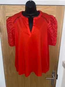 LOVE & ROSES RED T-SHIRT/TUNIC TOP SIZE UK 20 NEW WITH TAGS - Picture 1 of 3