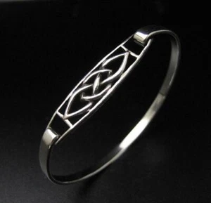 BRAZALETE DE PLATA ESTERLINA 925 SÓLIDO NUDO CELTA IRLANDESA - Imagen 1 de 10
