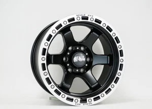 (1) 17x9 -25 Scale 4x4 S03 6x139.7 Matte Black w/ Machined Beadlock Wheel - Picture 1 of 3