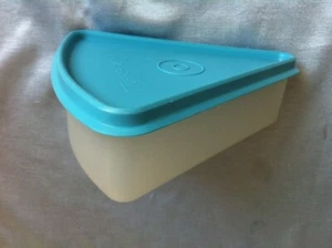 Tupperware Kuchendose Box Dreieck Gefrierbehälter Kuchenbehälter Brotdose blau - Bild 1 von 2