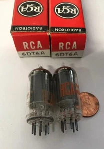 (2) 1960s RCA 6DT6A Vtg Vacuum OEM Tube Replacement Part NOS NIB - Picture 1 of 5