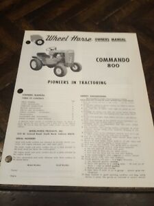 WHEEL HORSE TRACTOR Original Owners Manual Commando 800