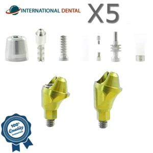 5x Dental Titanio Angulado Multi Unidad 1.4 Kit 17° Plataforma Delgada Int Hex 2.0mm - Imagen 1 de 4
