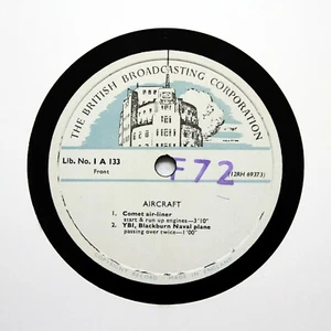BBC SOUND EFFECTS LIBRARY "Aircraft - Comet / Avro Delta" 12" 1-A-133 [78 RPM] - Imagen 1 de 2