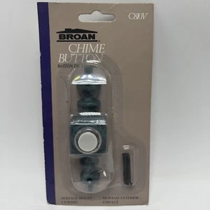 Broan Surface Mount Lighted Chime Button / Door Bell C810V | Aged Brass Finish - Picture 1 of 3